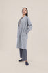 Embroidered short coat in wool blend